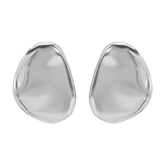 Ατσάλινα καρφωτά σκουλαρίκια ασημί 4.8cm (E1742)