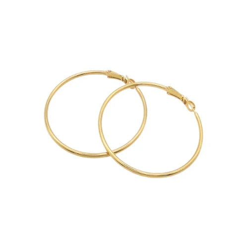 Ατσάλινα Σκουλαρίκια Κρίκοι – Επιχρυσωμένοι 4 εκ. (E3166)