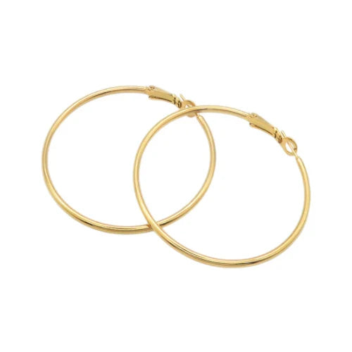 Ατσάλινα Σκουλαρίκια Κρίκοι – Επιχρυσωμένοι 6 εκ. (E3168)