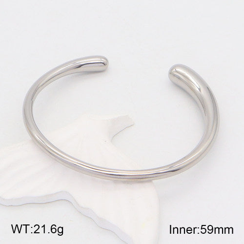 Ατσάλινο Ασημί Βραχιόλι Cuff – Minimal Statement (B3445)