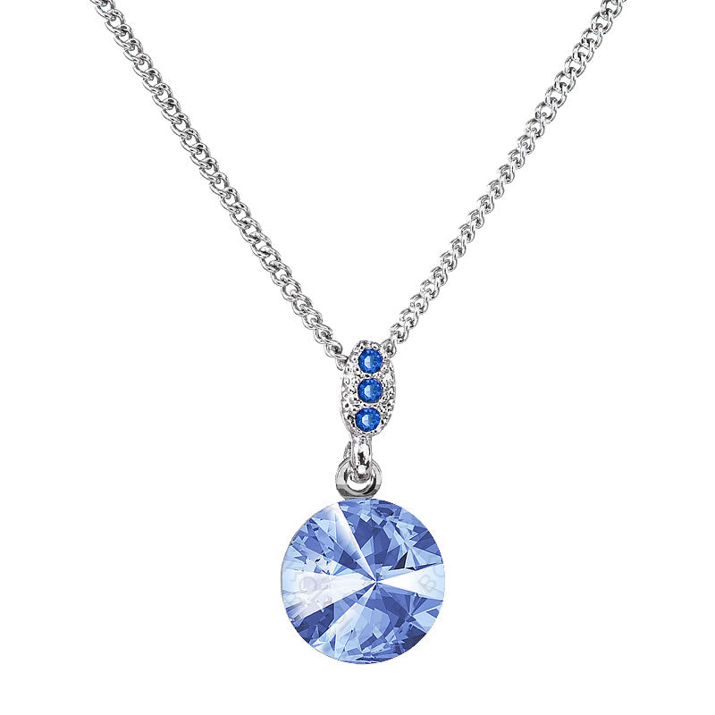 Κολιέ από ορείχαλκο με κρύσταλλα Swarovski® ζαφείρι (F1075)