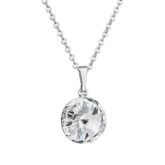 Χειροποίητο κολιέ με κρύσταλλα Swarovski σε διάφανο χρώμα (F1088)