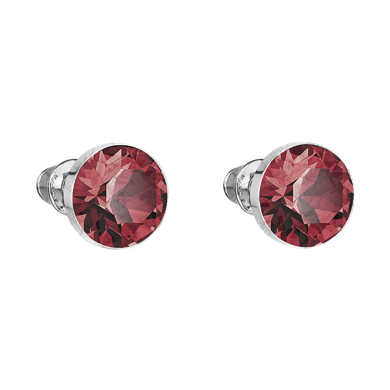 Καρφωτά σκουλαρίκια με κρύσταλλο swarovski κόκκινο σιαμ (F1117)