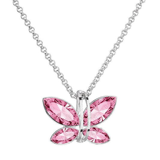 Χειροποίητο κολιέ πεταλούδα από κρύσταλλο swarovski (F1127)