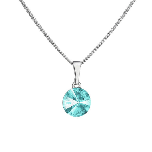 Κολιέ από ορείχαλκο με κρύσταλλα Swarovski®  0.8cm turquoise (F1152)