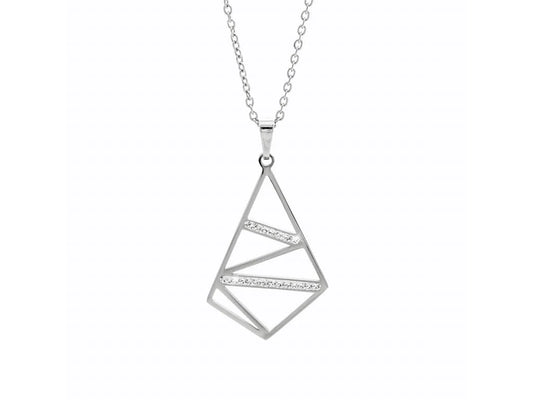 Ατσάλινο κολιέ με κρύσταλλα Swarovski (J1044)