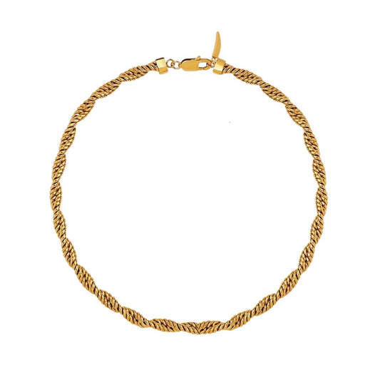Ατσάλινη χοντρή αλυσίδα στριφογυριστή 18k (N1719)