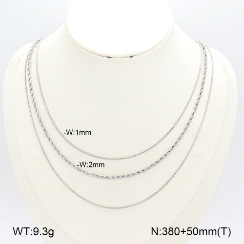 Ατσάλινο Ασημί Τριπλό Κολιέ Layered (N3322)