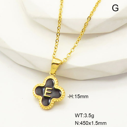 Ατσάλινο κολιέ με αρχικό γράμμα E (N3443)