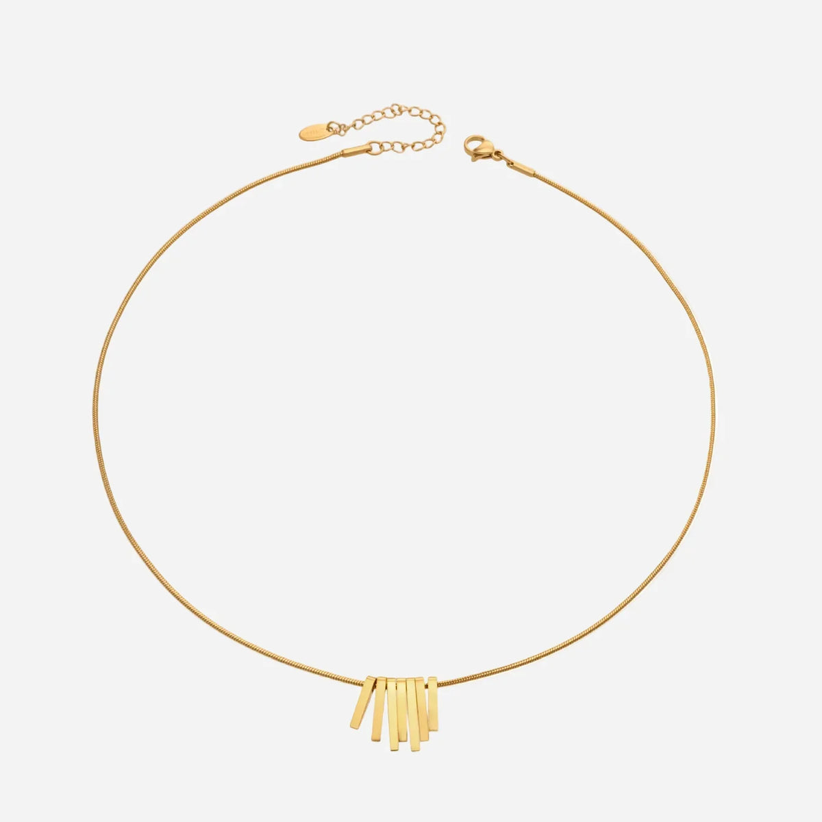 Χρυσό Ατσάλινο Κολιέ Choker Γεωμετρικές Ράβδοι (N5036)