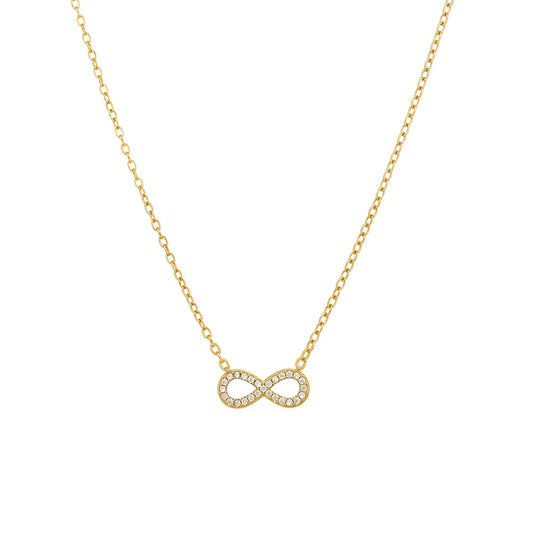Χρυσό Ατσάλινο Κολιέ 316L Άπειρο με Ζιργκόν (N5052)