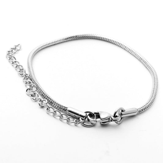 Ατσάλινο βραχιόλι με αλυσίδα φίδι 18cm (B1691)
