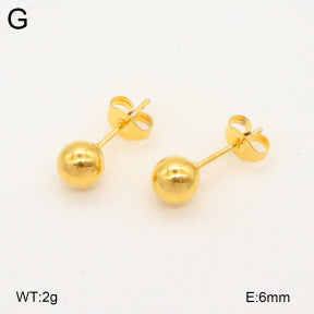 Σκουλαρίκια ατσάλι χρυσά μπίλια 0.6cm (E3417)