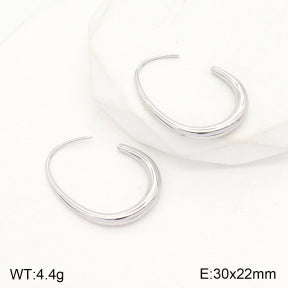 Σκουλαρίκια ατσάλι ασημί κρίκοι 3 cm (E3434)