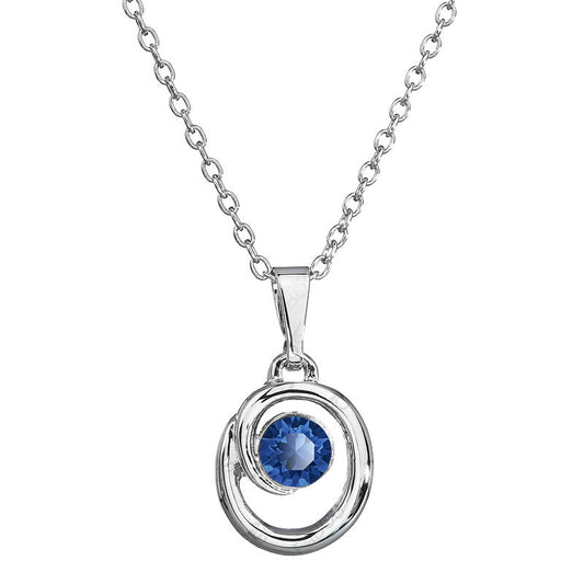 Κολιέ ορείχαλκος ασημί με κρύσταλλο Swarovski 2x1.2cm