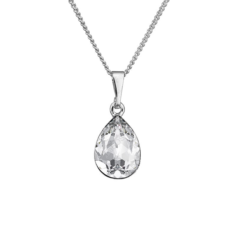 Χειροποίητο κολιέ με κρύσταλλα Swarovski σταγόνα διαφανές χρώμα (F1012)