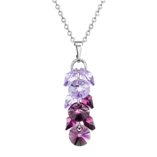 Χειροποίητο κολιέ με πολλαπλά κρύσταλλα swarovski (F1035)